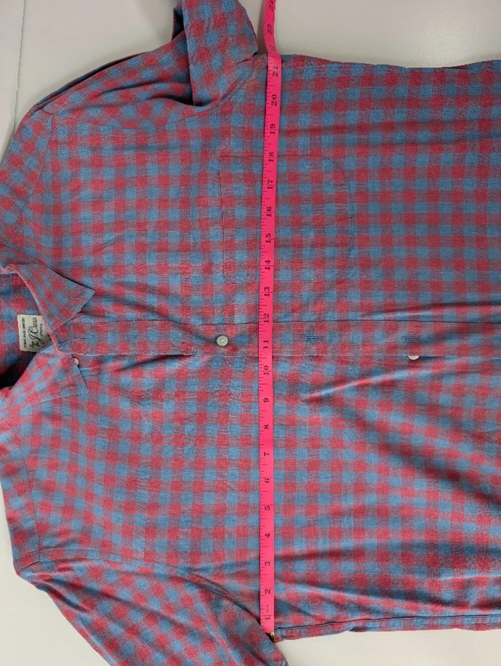 J. Crew Blue and Pink Check Button-Down Shirt
